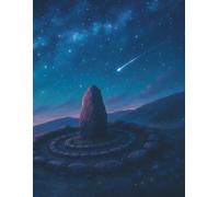 Address Book - Starlit Stone Circle Cover: A mystical and peaceful contact log with a celestial landscape to inspire your personal organization
