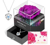 ADDWel Rosa Eterna con Collar de Corazón y Caja Musical 'You Are My Sunshine' - El Regalo Perfecto para Mamá, Esposa, Abuela o Novia en el Día de la Madre, Cumpleaños Aniversario San Valentín Navidad