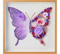 ADDWel Rosa Eterna Real Regalo para Mujer - Regalo de Rosa Infinita para Novia Esposa o Mamá Cumpleaños y Aniversario Romántico - Arte de Mariposa Hecho a Mano con Flores Preservadas