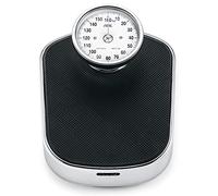 ADE Báscula de baño analogica | gran precisión | escala de lectura grande | superficie antideslizante | sin pilas | capacidad de 160 kg | negra