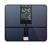 ADE Bascula de baño con pantalle grande a color | bascula grasa corporal y muscular | peso baño | balanza peso corporal hasta 200 kg | 8 posiciones de memoria y reconocimiento de usuario | azul