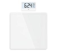 ADE Báscula digital con pantalla externa, báscula para personas de hasta 180 kg, peso legible a la altura de los ojos, báscula para personas mayores, con reloj de baño, higrómetro, termómetro interior