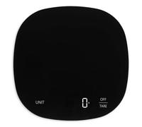 ADE Báscula digital de cocina con capacidad de carga de 15 kg, báscula de gramo precisa, gran pantalla con números luminosos, incluye pilas AAA, diseño redondeado, color negro