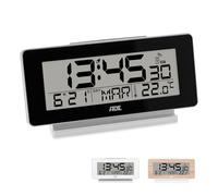 ADE Reloj Despertador Digital con radiocontrol | Despertador Inteligente con Temperatura y Calendario | Reloj Digital de sobremesa | Pantalla LCD con luz | Negro