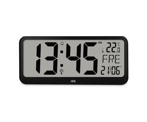 ADE Reloj Digital de Pared Grande radiocontrolado con dígitos XXL | Enorme Reloj de sobremesa con Calendario | con termómetro y Alarma Personas Mayores, usuarios de Gafas