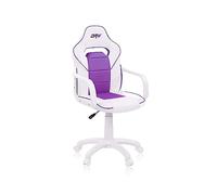 Adec Group duehome | DRW, Silla Gamer, Silla de Oficina Gaming Estudio o Escritorio, Acabado en Símil Piel Blanco y Lila, Medidas: 46,5 cm (Ancho) x 46 cm (Largo) x 98-109,5 cm (Alto)