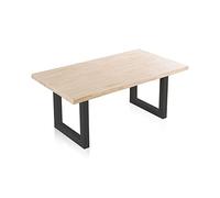 duehome | Loft, Mesa Fija de Comedor, Mesa para Salon, Acabado en Roble y Negro, Medidas: 180 cm (Largo) x 100 cm (Ancho) x 76 cm (Alto)