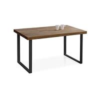 Adec Group duehome | Natural, Mesa Fija de Comedor, Mesa Salon o Cocina, Color Roble Boreal y Negro, Medidas: 140 cm (Largo) x 80 cm (Ancho) x 76,5 cm (Alto)
