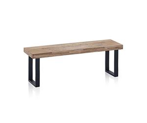 Adec Group Loft, Banco para Mesa de Comedor, Asiento Auxiliar, Acabado en Roble Honey y Negro, Medidas: 120 cm (Largo) x 47 cm (Alto) x 34 cm (Fondo)