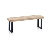 Adec Group Loft, Banco para Mesa de Comedor, Asiento Auxiliar, Acabado en Roble y Negro, Medidas: 120 cm (Largo) x 47 cm (Alto) x 34 cm (Fondo)