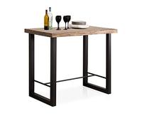 Adec Group Loft, Mesa Alta de Cocina, Mesa de Bar, Barra, Mesa Contract, Color Roble Boreal y Negro Medidas: 120 cm (Ancho) x 70 cm (Fondo) x 100 cm (Alto)