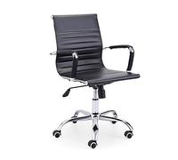 Adec Group Lucy, Silla de Oficina, Silla de Despacho o Escritorio, Acabado en Simil Piel Negro, Medidas: 64 cm (Ancho) x 64 cm (Fondo) x 89-99 cm (Alto)