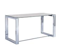 Office, Mesa de Estudio, Oficina, Office, Acabado en Cristal y Cromo, Medidas 140 cm (Largo) x 70 cm (Ancho) x 75 cm (Alto)