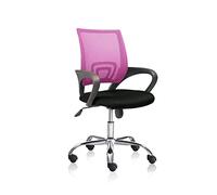 Phase, Silla Giratoria de Oficina, Escritorio o Despacho, Acabado en Rosa y Negro, Medidas: 60 cm (Ancho) x 60 cm (Largo) x 90-102 cm (Alto)