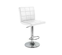 Adec Group Pub, Taburete Alto, Taburete Regulable, Taburete Contract, Acabado en Simil Piel Blanco, Medidas: 41 cm (Ancho) x 45 cm (Fondo) x 93-115 cm (Alto)