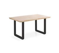 Roma, Mesa de Comedor Fija, Acabado en Roble y Negro, Medidas: 150 cm (Largo) x 90 cm (Ancho) x 77 cm (Alto)