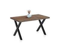 X-Loft, Mesa de Comedor, Mesa de Salon, Acabado en Roble Boreal y Patas Metalicas Negro, Medidas: 140 cm (Largo) x 80 cm (Ancho) x 76 cm (Alto)