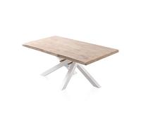 Xena Fit, Mesa Fija de Comedor, Mesa para Salon, Acabado en Roble y Blanco, Medidas: 180 cm (Largo) x 100 cm (Ancho) x 76 cm (Alto)