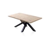 Xena Fit, Mesa Fija de Comedor, Mesa para Salon, Acabado en Roble y Negro, Medidas: 180 cm (Largo) x 100 cm (Ancho) x 76 cm (Alto)