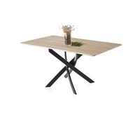 Adec Group Zen, Mesa de Comedor, Mesa de Salon, Cocina, Color Roble y Negro Mate, Medidas: 140 cm (Largo) x 80 cm (Ancho) x 75 cm (Alto)