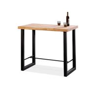 Adec Group duehome | Loft, Mesa Alta de Cocina, Mesa de Bar, Barra, Mesa Contract, Color Roble Salvaje y Negro Medidas: 120 cm (Ancho) x 70 cm (Fondo) x 100 cm (Alto)