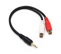Adecco LLC Oro 3,5 mm 1/8 estéreo Mini Jack Macho a 2 Hembra RCA Adaptador de Audio