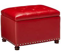 Adeco elegante tela rectangular almacenamiento otomano