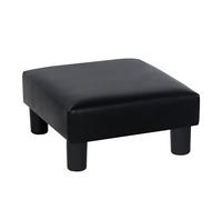 Adeco Otomana cuadrada pequeña de 15.7 pulgadas, reposapiés de piel sintética con patas de plástico para reposapiés con almohadillas antideslizantes para sala de estar, entrada, oficina, sofá, piel