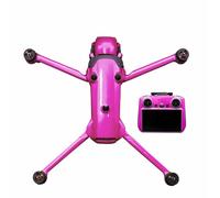 Adecuado para DJI MAVIC 4 Pro Drone y RC 2 Controlle Kit de calcomanías decorativas fluorescentes, calcomanía de piel, película protectora antiarañazos para DJI MAVIC 4 Pro (rosa fluorescente)