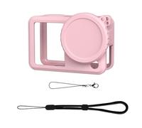 Adecuado para dji OSMO Action 6 Funda Protectora para cámara + Tapa de Lente Cubierta Protectora Resistente a Golpes y caídas Accesorio para cámara (Rosa)