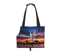 Adecuado para perros y gatos pequeños, bolsa de compras y viajes, bolsa de doble propósito, estatua de la libertad, bolsa de hombro portátil impresa en Estados Unidos