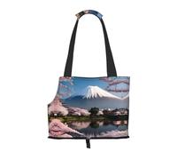 Adecuado para perros y gatos pequeños, bolsa de compras y viajes, bolsa de doble propósito, Monte Fuji a principios de primavera, bolsa de hombro portátil para mascotas