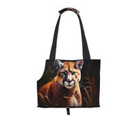 Adecuado para perros y gatos pequeños, bolsa de compras y viajes, bolsa de hombro portátil para mascotas con estampado de puma,