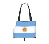 Adecuado para perros y gatos pequeños, bolsa de hombro portátil con bandera argentina impresa para mascotas, bolsa de compras y viajes de doble propósito