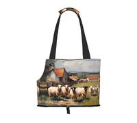 Adecuado para perros y gatos pequeños, bolsa de hombro portátil con estampado de animales de granja lindos para mascotas, compras y viajes, bolsa de doble propósito