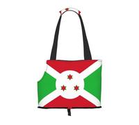 Adecuado para perros y gatos pequeños, bolsa de hombro portátil impresa con la bandera de Burundi, bolsa de compras y viajes de doble propósito