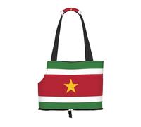 Adecuado para perros y gatos pequeños, bolsa de hombro portátil impresa con la bandera de Surinam, bolsa de compras y viajes, de doble propósito