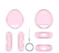 Adecuado para Tamagotchi Uni Game Console Cover Protector, cubierta protectora transparente con correa, protección total anti-raguño, a prueba de polvo y a prueba de choques (Rosa Transparente)