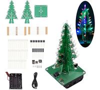 Adeept Colorful Christmas Tree 3D LED DIY Kits, 7 Colors Flash RGB LED Electronic Circuit Assemble Fun Kits, Project Stem PCB Board for Adults Soldering Practice Learning