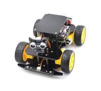 Adeept Kit de coche inteligente 4WD para Raspberry Pi 5/4B/3B/3B+ (placa no incluida), seguimiento de línea, trazado de luz, prevención de obstáculos, servomotor, pantalla OLED, zumbador, pantalla LED