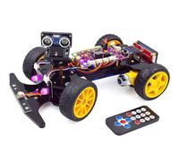 Adeept Kit inteligente para coche (compatible con Arduino IDE), seguimiento de línea, prevención de obstáculos, pantalla OLED, sensor ultrasónico, control remoto inalámbrico IR, kit educativo STEM