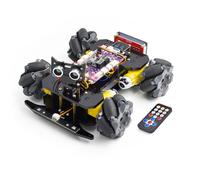 Adeept Mecanum Wheel Smart Car Kit (compatible con Arduino IDE), seguimiento de línea, trazado de luz, prevención de obstáculos, servomotor, pantalla OLED, zumbador, pantalla LED de matriz de puntos
