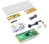 Adeept Raspberry Pi Pico - Placa de microcontrolador con cabezal presoldado, basado en Raspberry Pi RP2040, kit de inicio Pico con tabla de pan, funda protectora acrílica y cables de puente