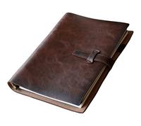 Adeerus Libreta de cuero A5 recargable, cuaderno de cuero reutilizable, organizador vintage con carpeta de metal de 6 anillos, papel rayado de 120 páginas y bolsillo, para escritores, trabajo, estudio
