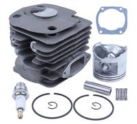 Adefol 50 mm Cilindro Pistón Cojinete de Agujas Empaquetadura Kit para Motosierra Husqvarna 365 371372 XP 362 Piezas de Repuesto con bujía