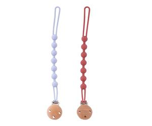 ADEGO Chupetero de Silicona - Porta Chupetes Bebé con Cadena, Seguro y Duradero (rojo)