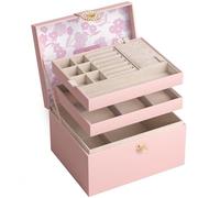 ADEL DREAM - Joyero con botones, regalo de cumpleaños y vacaciones para mujeres, hijas y amigos, color rosa