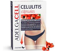 Adelgacell Celulitis - SOD B Dimpless con Colageno y Centella Asiatica - Guarana Curcuma Extracto de Uva Vitaminas C E Biotina y Zinc - Formula Anticelulitis Efecto Piel de Naranja - 40 Cap Dietmed