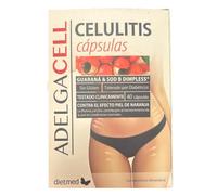 Adelgacell Celulitis - SOD B Dimpless con Colageno y Centella Asiatica - Guarana Curcuma Extracto de Uva Vitaminas C E Biotina y Zinc - Formula Anticelulitis Efecto Piel de Naranja - 40 Cap Dietmed