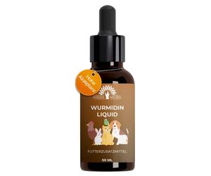 ADEMA NATURAL® WURMIDIN Líquido - Tratamiento secundario contra lombrices para animales, perros, gatos, conejos y aves - Alternativa a los antiparasitarios en caso de infestación por lombrices - Gotas